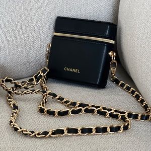 Chanel Mini Black Bag with Gold Chain